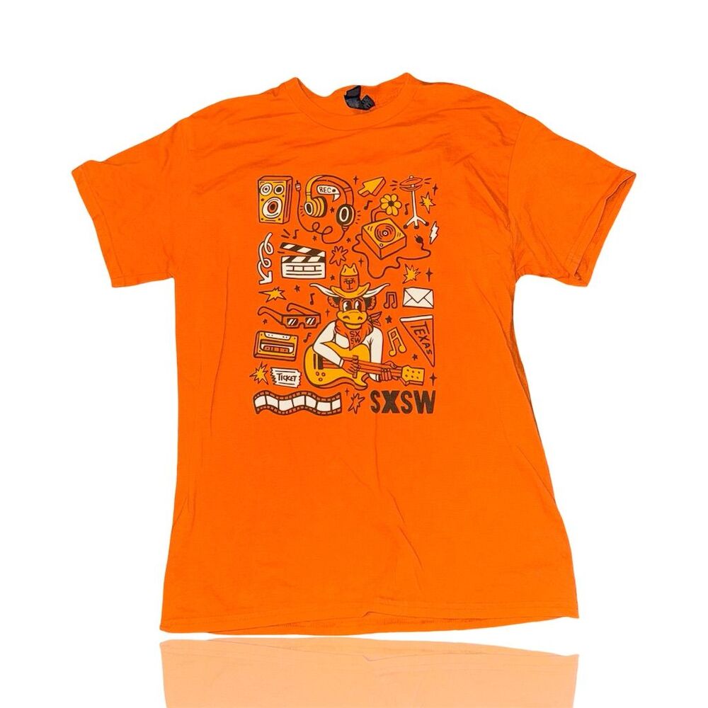 SXSW University of Texas Volunteer T-Shirt Men's Medium Orange Cotton: Longhorns